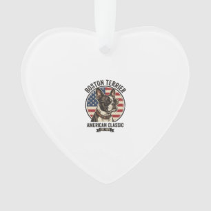 Boston Terrier Amerikaanse Klassieke Hond Vlag Zon Ornament