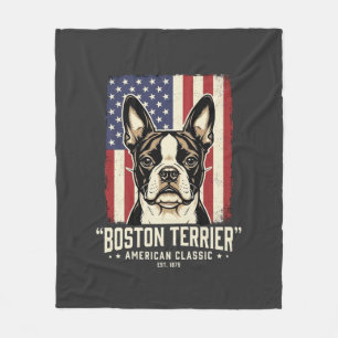 Boston Terrier Amerikaanse Klassieke Vlag Fleece Deken