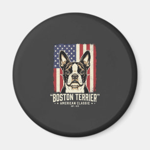Boston Terrier Amerikaanse Klassieke Vlag Magneet