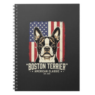 Boston Terrier Amerikaanse Klassieke Vlag Notitieboek