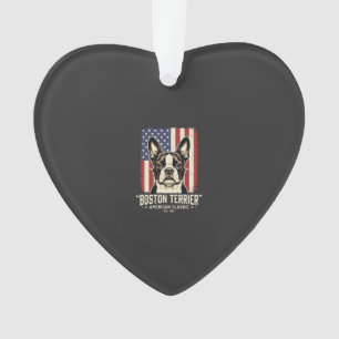 Boston Terrier Amerikaanse Klassieke Vlag Ornament