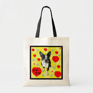 Boston Terrier and Hearts Tas