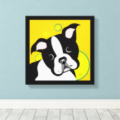 Boston Terrier Art Canvas Print (Insitu (Houten vloer))