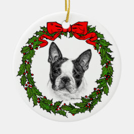 Boston Terrier Art van Glenda S. Harlan Keramisch Ornament