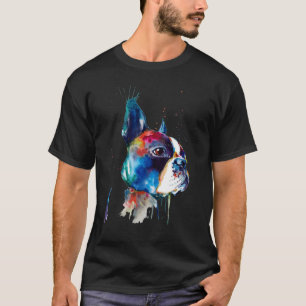 Boston Terrier Artistic Funny Dog Cute T-shirt