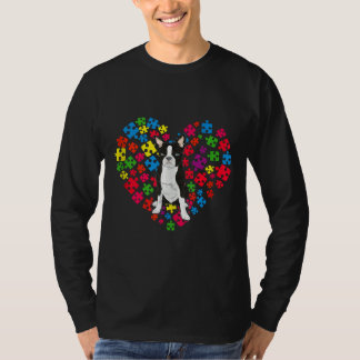 Boston Terrier Autism Awareness for Dog Mam and D T-shirt