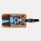 Boston Terrier Aviator Bagagelabel (Voorkant horizontaal)