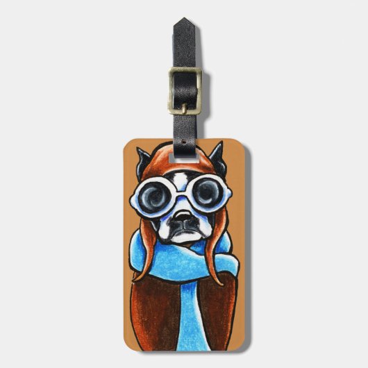 Boston Terrier Aviator Bagagelabel (Voorkant verticaal)