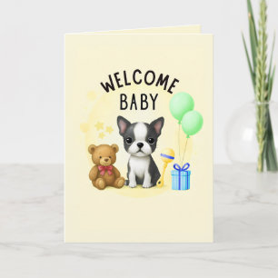 Boston Terrier Baby Congratulatiekaarten Feestdagen Kaart
