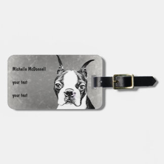 Boston Terrier Bagagelabel