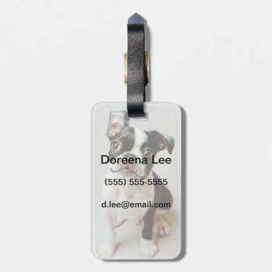 Boston Terrier Bagagelabel (Achterkant verticaal)