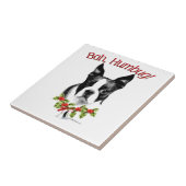 Boston Terrier Bah Humbug Tegeltje (Zijkant)