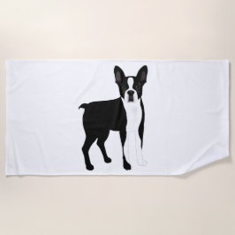 Boston Terrier Beach Towel Strandlaken