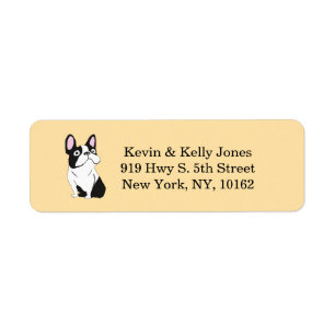 Boston Terrier beige Etiket