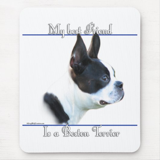 Boston Terrier Beste Vriend 2 Muismat (Voorkant)