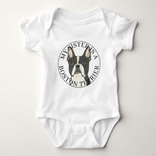 Boston Terrier Big Sister Romper (Voorkant)