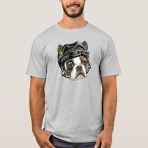 Boston Terrier Black Hockey Helmet