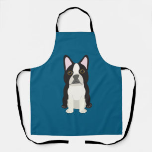 Boston Terrier blauw Schort