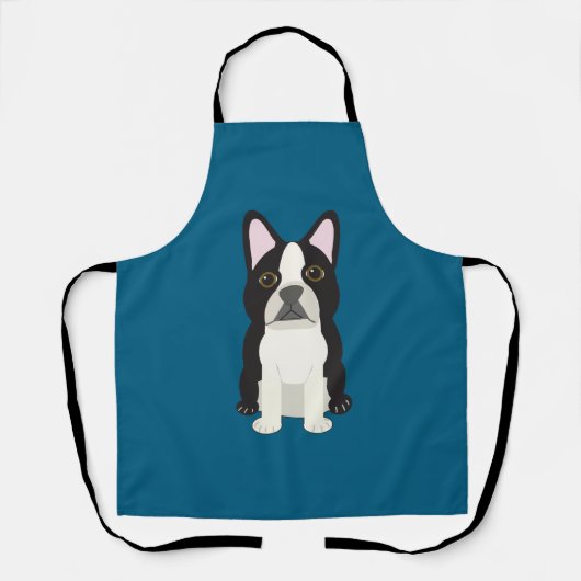 Boston Terrier blue Schort (Voorkant)
