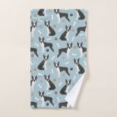 Boston Terrier Bones and Paws (Serviette à main)