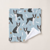 Boston Terrier Bones and Paws (Gant de toilette)