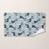 Boston Terrier Bones and Paws (Serviette à main)