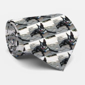 Boston Terrier Boston 5 Stropdas (Opgerold)