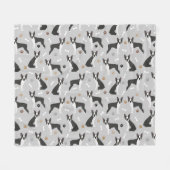 Boston Terrier Botten and Paws Fleece Blanket (Voorkant (Horizontaal))