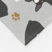 Boston Terrier Botten and Paws Fleece Blanket (Hoek)