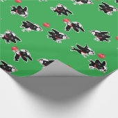 Boston Terrier Bouncy Ball kerstrap Cadeaupapier (Hoek)