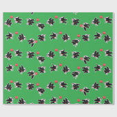 Boston Terrier Bouncy Ball kerstrap Cadeaupapier (Vlak)