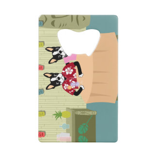 Boston Terrier Boy & Girl Kredietkaart Flessenopener