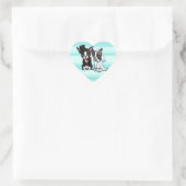 Boston Terrier Bride en Groom Hart Sticker (Tas)