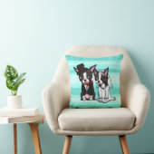 Boston Terrier Bride en Groom Kussen (Stoel)