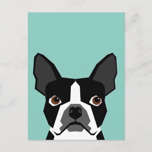 Boston Terrier Briefkaart (Voorkant)