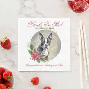 Boston Terrier bruiloft servetten met honden Foto