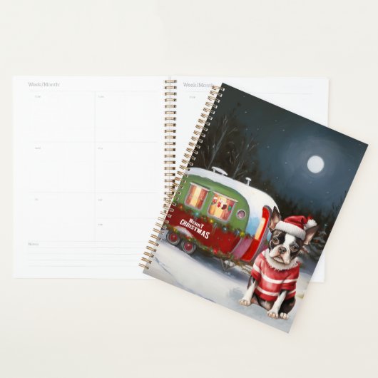 Boston Terrier Caravan Kerstavontuur Planner (Display)