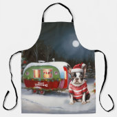 Boston Terrier Caravan Kerstavontuur Schort (Voorkant)