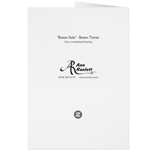 Boston Terrier Card - "Boston Style" (Dos)
