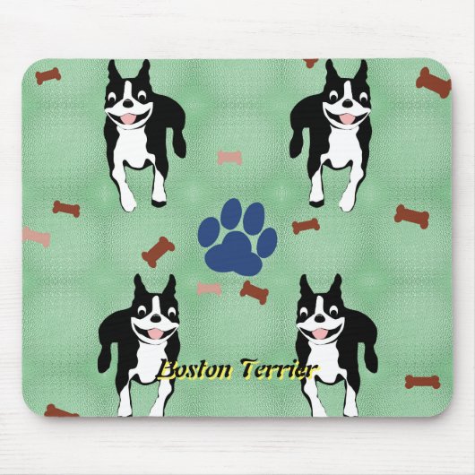 Boston Terrier Cartoon Muismat (Voorkant)