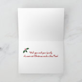 Boston Terrier Cartoon Tartan Christmas Kaarten (Binnen)