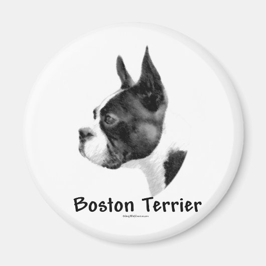 Boston Terrier Charbon 2 - Magnet (Devant)
