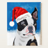 Boston Terrier Chien dans neige Noël Joyeux vacanc (Dos)