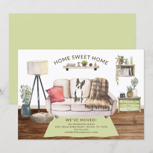 Boston Terrier Chien Moving Faire-part