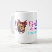 Boston Terrier Chien Mug Fête des mères Bosti Mama (Devant gauche)