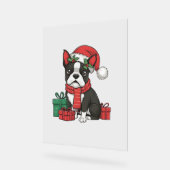 Boston Terrier Chien Noël Fêtes de Noël Père Noël (Angle)