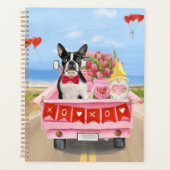 Boston Terrier Chien Valentine's Day Truck Hearts (Devant)