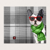 Boston Terrier Christmas Chien Plaid Holiday (Outside Unfolded)