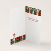 Boston Terrier Christmas Dog Holiday Plaid (Inside)