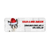 Boston Terrier Christmas Dog Retouradres Etiket (Voorkant)